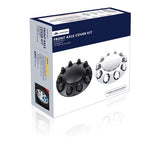 Matte Black Front Axle Cover With Dome Cap & 1-1/2" Nut Covers - Push-On
