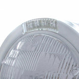 Stainless Steel Bullet Half Moon Headlight H6024 Bulb & LED Turn Signal - Clear Lens