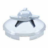 5 Even Notched Chrome Front Hub Cap w/ 3 Bar Right Swing Spinner - 1" Lip