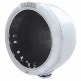 Stainless Steel Classic Half Moon Headlight No Bulb w/ LED Turn Signal - Clear Lens