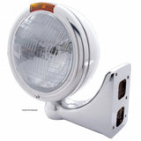 Chrome Classic Headlight H6024 Bulb & Turn Signal - Amber Lens