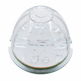 Kenworth T660 Front Bumper Light Bezel w/ 17 LED Watermelon Light & Visor (Passenger) - Amber LED/ Clear Lens