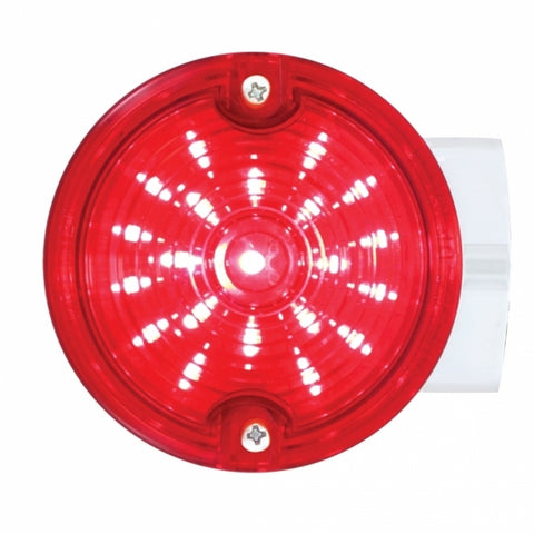 21 LED 3 1/4" Dual Function Harley Signal Light w/Housing - Red LED/Red Lens
