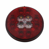 4” Round Combo Light with 12 LED Stop, Turn & Tail Light & 16 LED Back-Up Light - Red LED/Red Lens