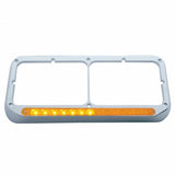 Sequential LED Dual Headlight Bezel (Passenger) - Amber LED/Amber Lens