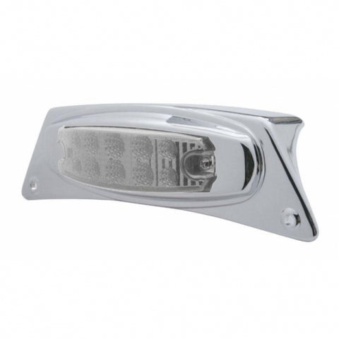 Chrome Fender Light Bracket w/ 10 LED Reflector Light - Amber LED/Clear Lens