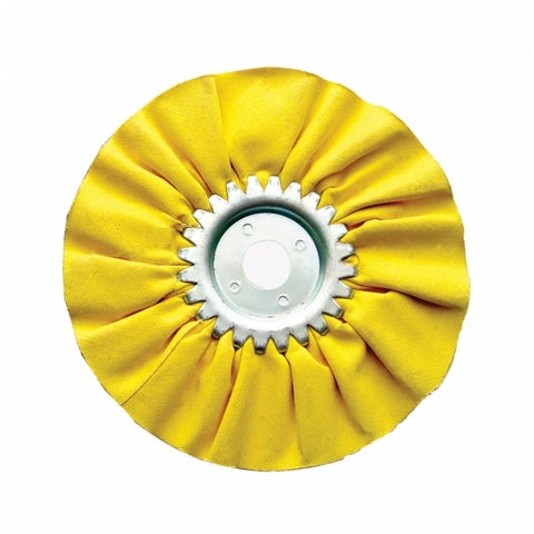 6" Yellow Treated Airway Buff - 5/8" & 1/2" Arbor