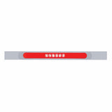 Chrome Top Mud Flap Plate w/ 28 LED 17" GLO Light Bar & Bezel - Red LED/Red Lens