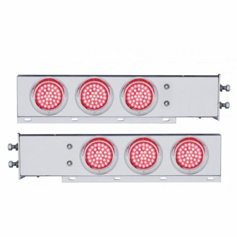 2 1/2" Bolt Pattern Spring Loaded Light Bar w/ Six 4" 36 LED Light & Visor - Red LED/Red Lens