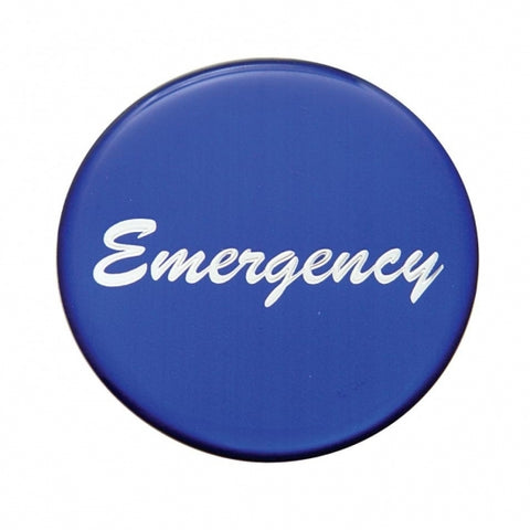 "Emergency" Glossy Air Valve Knob Sticker Only - Blue