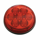2" Bolt Pattern Stainless Spring Loaded Light Bar w/ Six 4" 7 LED Light & Visor - Red LED/Red Lens