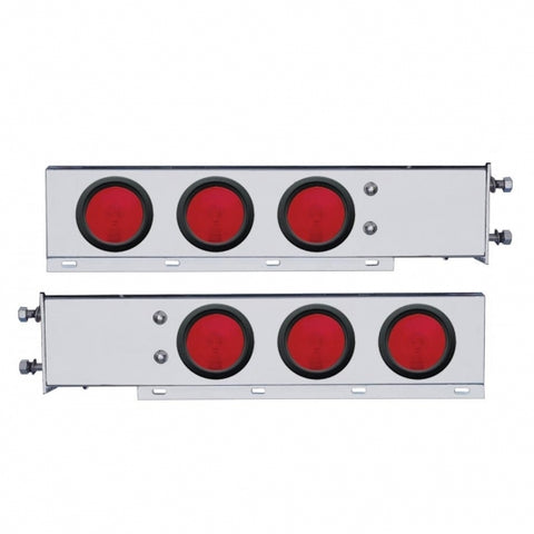 3 3/4" Bolt Pattern Stainless Spring Loaded Light Bar w/ Six 4" Lights & Grommets