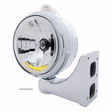 Chrome Guide 682-C Headlight H4 w/ 10 Amber LED & Dual Mode LED Signal - Clear Lens