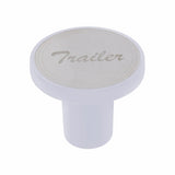 "Trailer" Aluminum Screw-On Air Valve Knob w/Stainless Plaque - Pearl White