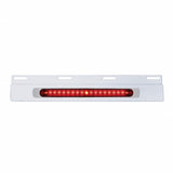Stainless Top Mud Flap Plate w/ 19 LED 17" Light Bar & Bezel - Red LED/Red Lens