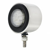 Stainless 2 1/2" Double Face Light w/ 13 LED 2 1/2" Lights & Grommets - Amber & Red LED/Clear Lens