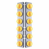 Peterbilt Front Air Cleaner Bracket Kit w/ 12 Reflector Watermelon LED Lights & Bezel - Amber LED/Clear Lens
