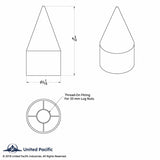 33mm X 4 1/8" Chrome Plastic Spike Nut Cover - Thread-On (60 Pack)