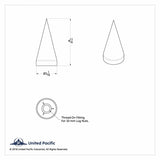 33mm x 4 1/2" Chrome Plastic X Spike Nut Cover - Thread-On (60 Pack)