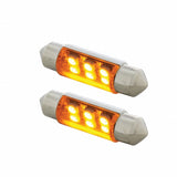 6-SMD High Power LED 6418 / 6461 36 mm Light Bulb - Amber (2 Pack)
