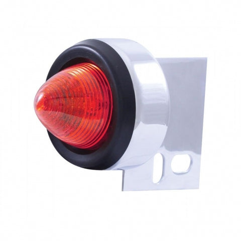 9 LED Beehive Mud Flap Hanger End Light w/ Grommet - Red LED/Red Lens