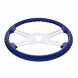 18" Vibrant Color 4 Spoke Steering Wheel - Indigo Blue