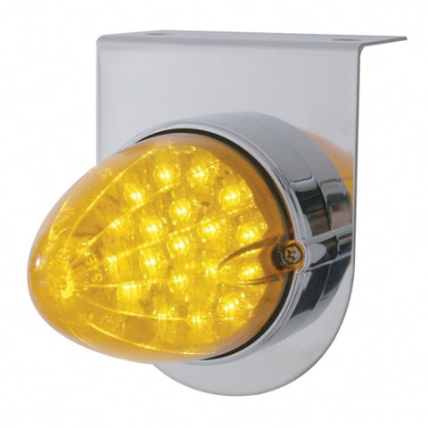 Stainless Light Bracket w/ 19 LED Reflector Light - Amber LED/Amber Lens