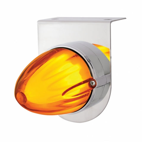 Stainless Light Bracket w/ 9 LED Dual Function "GLO" Watermelon Light - Amber LED/Amber Lens