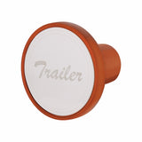 "Trailer" Aluminum Screw-On Air Valve Knob w/Stainless Plaque - Cadmium Orange