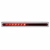 Stainless Light Bracket w/ 14 LED 12" Sequential Light Bar (Left to Right) - Red LED/Red Lens