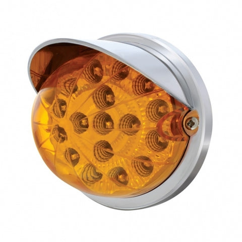 17 LED Watermelon Clear Reflector Flush Mount Kit w/ Visor - Amber LED/Amber Lens
