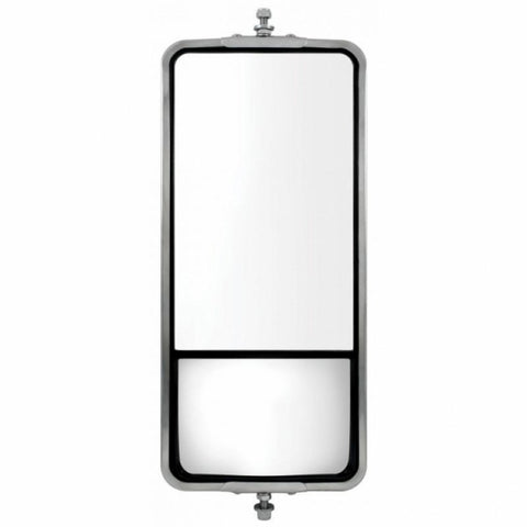 Stainless Steel West Coast Mirror - 7" x 16" w/ Convex