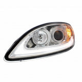 Chrome Projection Headlight With LED Light Bar For International Prostar