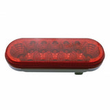 12 LED Reflector Oval Stop, Turn & Tail - Red LED/Red Lens