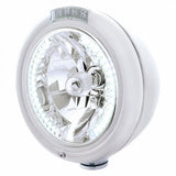 Chrome Classic Headlight H4 w/34 White LED & Dual Mode LED Signal - Clear Lens