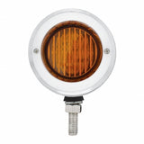 Stainless 2 1/2" Double Face Light w/ 13 LED 2 1/2" Lights & Bezels - Amber & Red LED/Amber & Red Lens