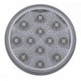 Stainless Top Mud Flap Plate w/ Three 12 LED 4" Lights & Visors - Red LED/Clear Lens