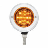 Stainless 2 1/2" Double Face Light w/ 13 LED 2 1/2" Lights & Bezels - Amber & Red LED/Amber & Red Lens