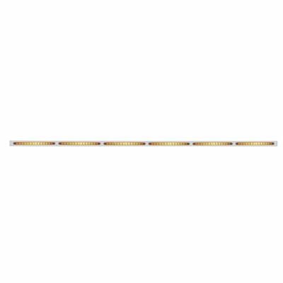 79 1/2" Stainless Bumper Light Bracket w/ Six 14 LED 12" Light Bars - Amber LED/Amber Lens