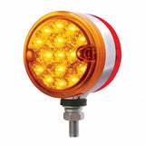 15 LED 3" Dual Function Reflector Double Face Light - Amber & Red LED/Amber & Red Lens