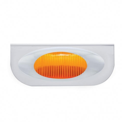 Stainless Light Bracket w/ 12 LED "Phantom I" Light & Bezel - Amber LED/Amber Lens