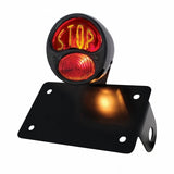 1928 Ford "Stop" Lettering Tail Light - Horizontal w/Black Rim/Black Housing
