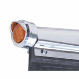 9 LED Mud Flap Hanger End Light w/ Visor - Amber LED/Amber Lens