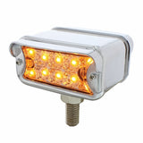 10 LED Dual Function T Mount Reflector Double Face Light w/ Horizontal Visor - Amber & Red LED/Clear Lens