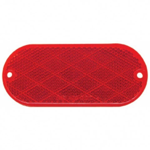 4" x 2" Oval Quick Mount Reflector - Red