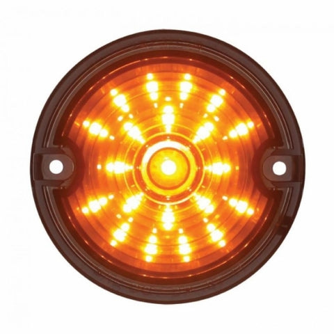 21 LED 3 1/4" Dual Function Harley Signal Light w/1157 Plug - Amber LED/Smoke Lens