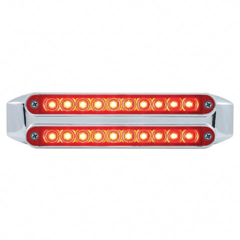 Dual 10 LED 6 1/2" Stop, Turn & Tail Light Bars - Red LED/Red Lens