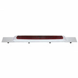 Chrome Top Mud Flap Plate w/ 19 LED 17" Light Bar & Bezel - Red LED/Red Lens