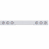 Chrome 1 Piece Rear Light Bar w/ Six 10 LED 4" Lights & Bezels - Red LED/Clear Lens