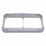 14 LED Dual Headlight Bezel w/ Visor - Amber LED/Chrome Lens